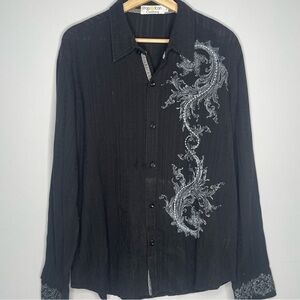 Men’s Pop‎ icon clothing company button down embroidered shirt X-Large XL
